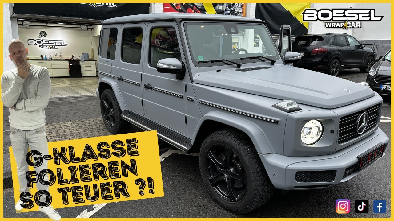 🟨 Mercedes Benz G-Klasse Folierung in grau matt / BOESEL.nrw