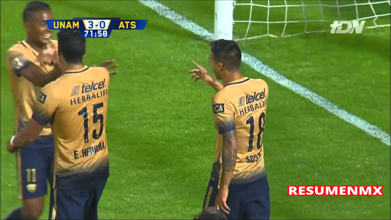 Pumas UNAM 5-0 Atlas Jornada 4 JORNADA DOBLE Apertura 2015 UnivisionTDN