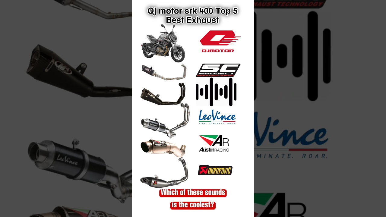 Best Aftermarket Loud Exhaust For Qj Motor Srk 400 🔥😱 #m4 #leovince #austinracing #shorts #akrapovic