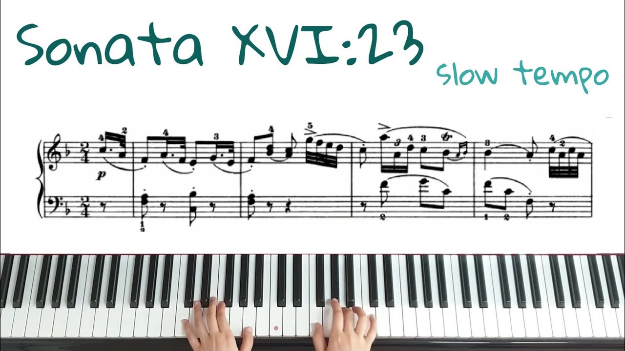 하이든 소나타 XVI:23 (1악장) 양손느리게 악보 배우기/Haydn Sonata F Major 1st mov. tutorial