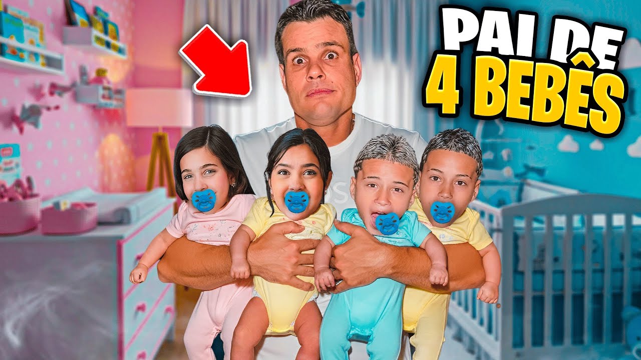 DESAFIO: MARLON SER PAI DOS GÊMEOS + MANU E LORENA POR 24h !!! *Será que ele conseguiu ?