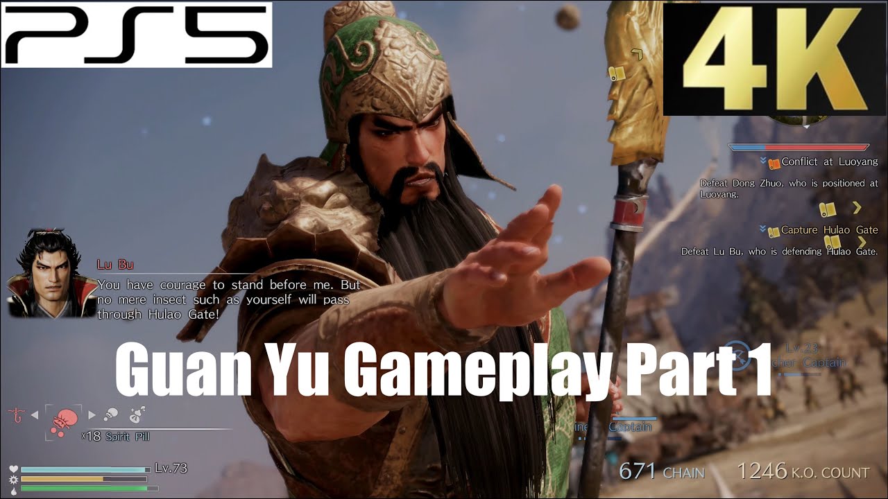 Guan Yu Part 1 Dynasty Warriors 9 (PS5) 4K Gameplay - 2160p (UHD)