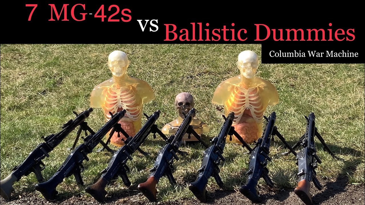 7 MG-42 против баллистических муляжей!!! MG-42 700 выстрелов менее чем за 5 секунд!!!