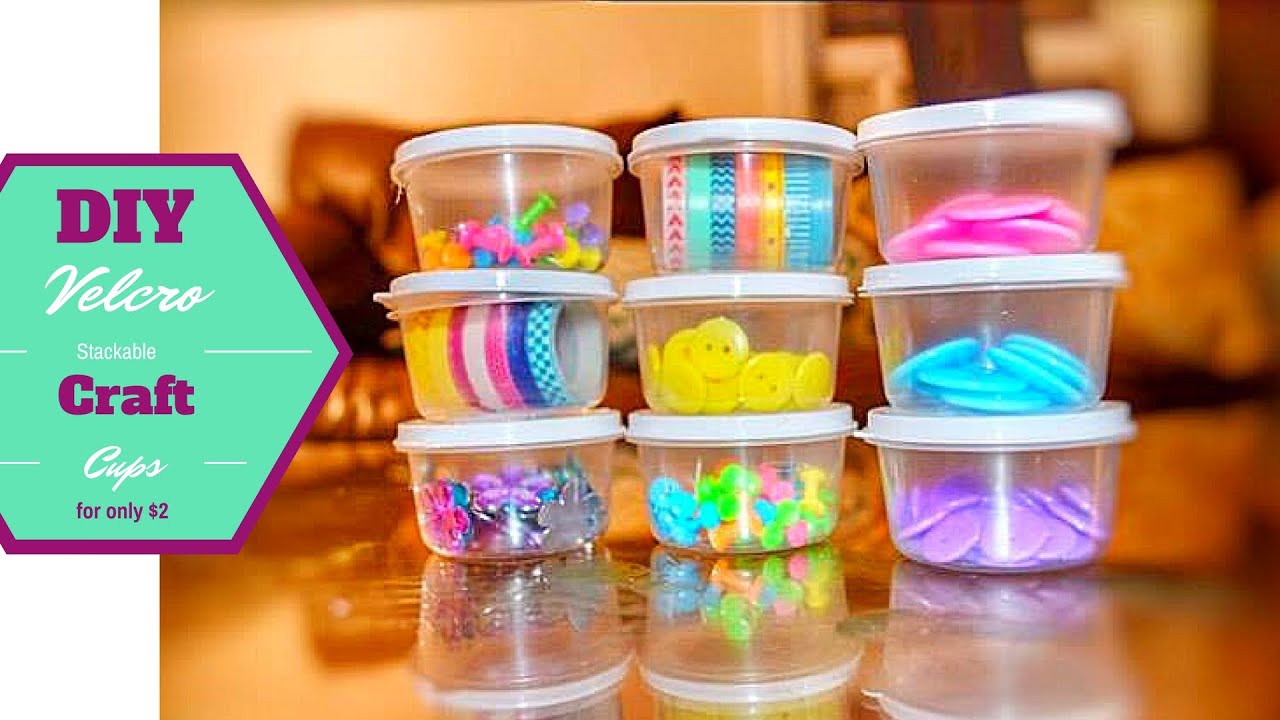 Stackable Velcro Craft Supply Cups