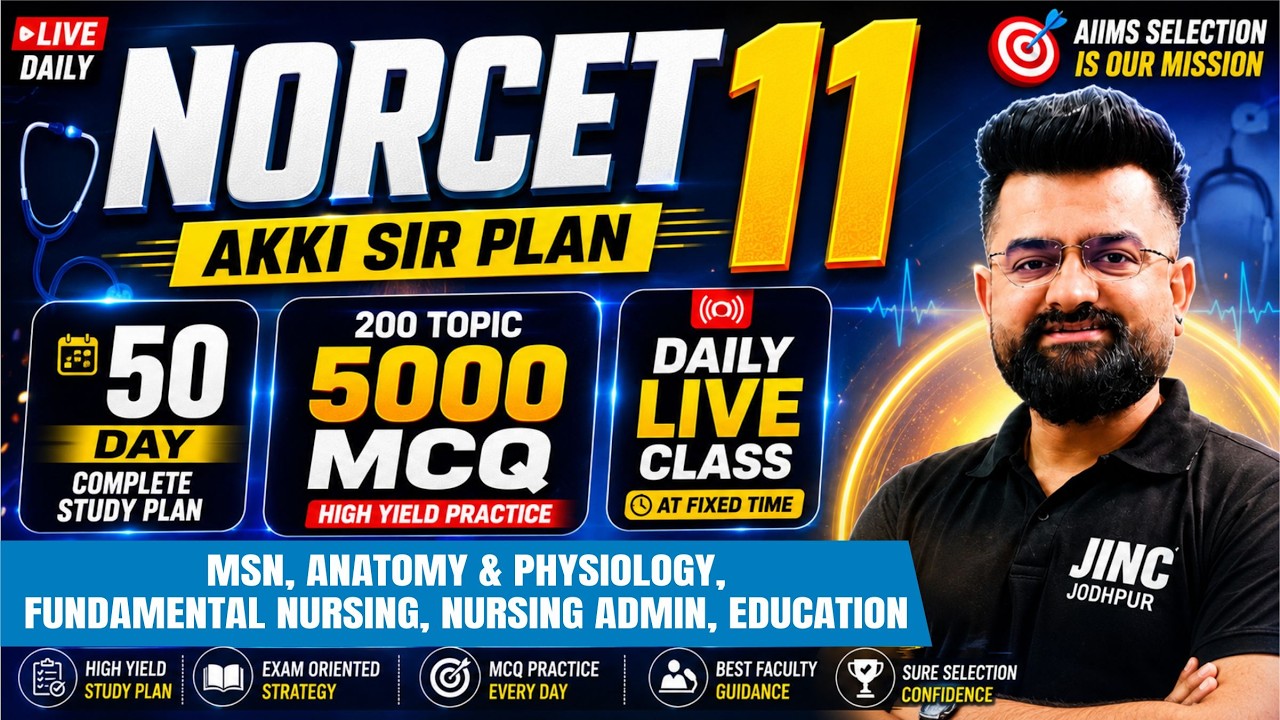 👉 NORCET 11 | OSSSC | RRB | SGPGIMS | Govt Nursing Exams | Live MCQ Class #1174 | Akki Sir
