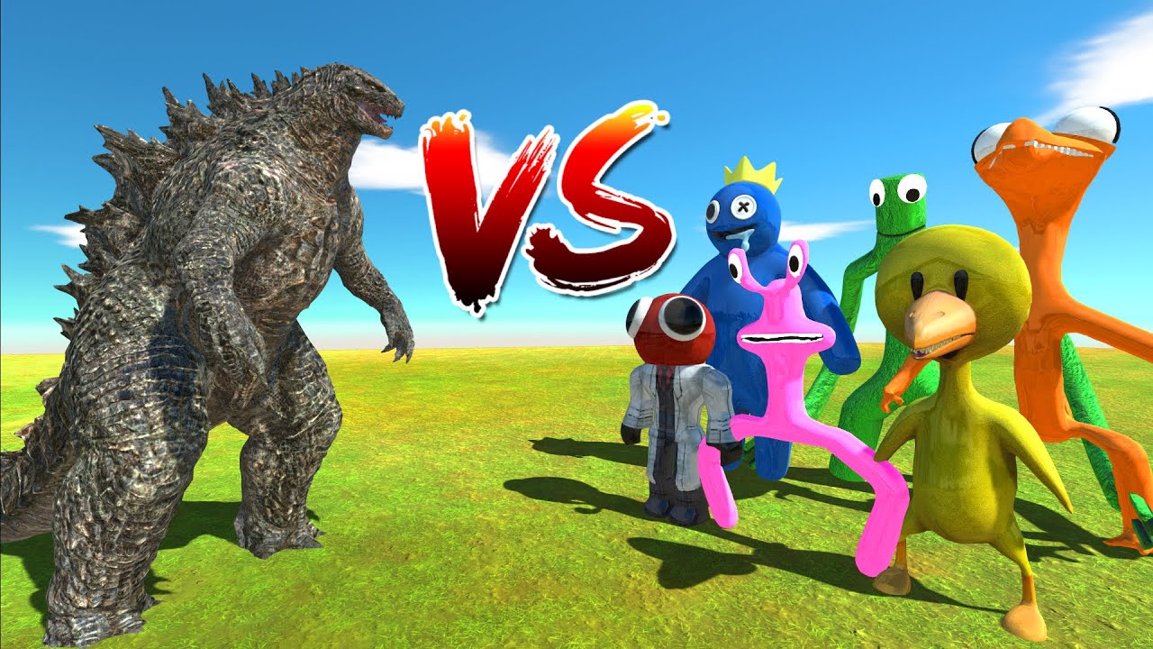 Rainbow Friends VS Godzilla 2021 - Animal Revolt Battle Simulator