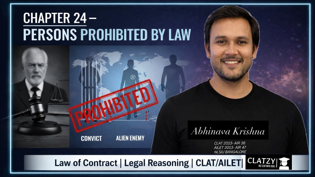 Chapter 24 | Who Cannot Enter a Contract? | Persons Prohibited by Law | CLAT Legal Reasoning