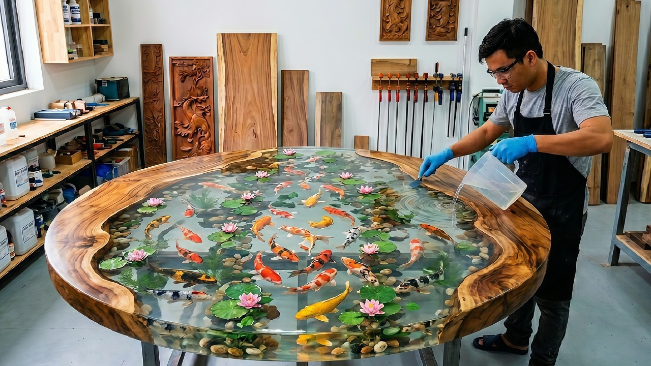 Amazing DIY: How I Built My Dream 3D Epoxy Koi Fish Table