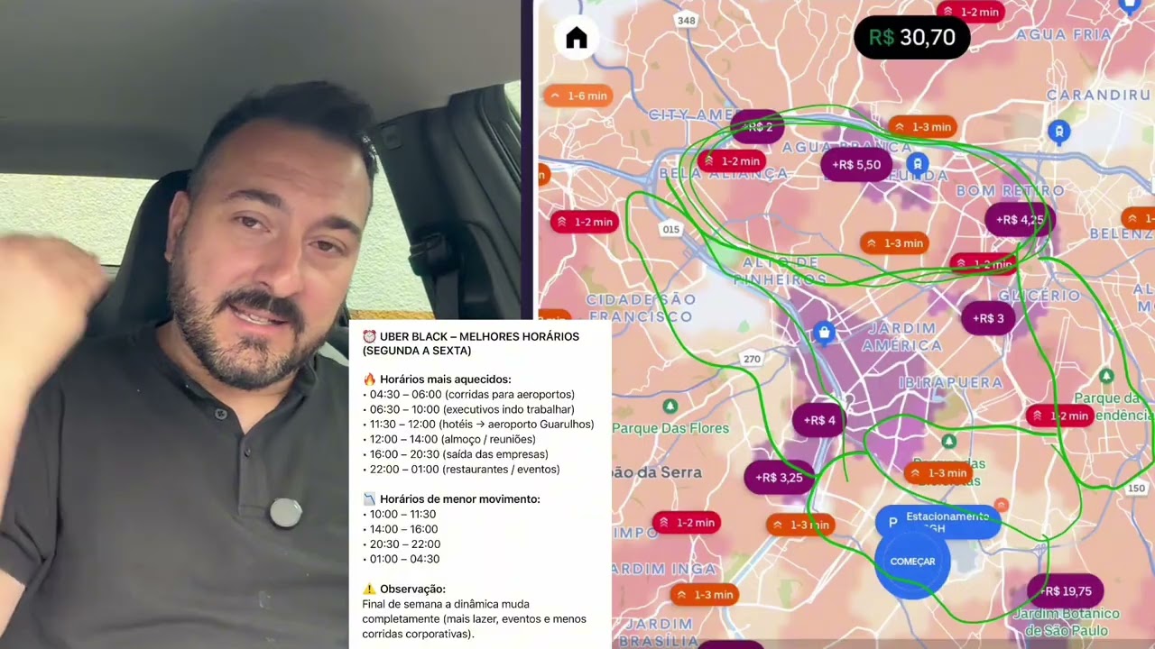 UBER BLACK EM S&Atilde;O PAULO: OS MELHORES LUGARES E HOR&Aacute;RIOS PRA GANHAR DINHEIRO