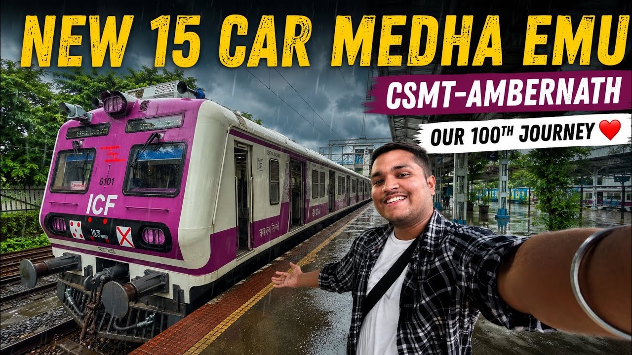 Csmt-Ambarnath 15 Car Emu Journey For First Time 🚂❤️ | मुंबई छ.शि.म.ट-अंबरनाथ | Our 100th Journey ❤️