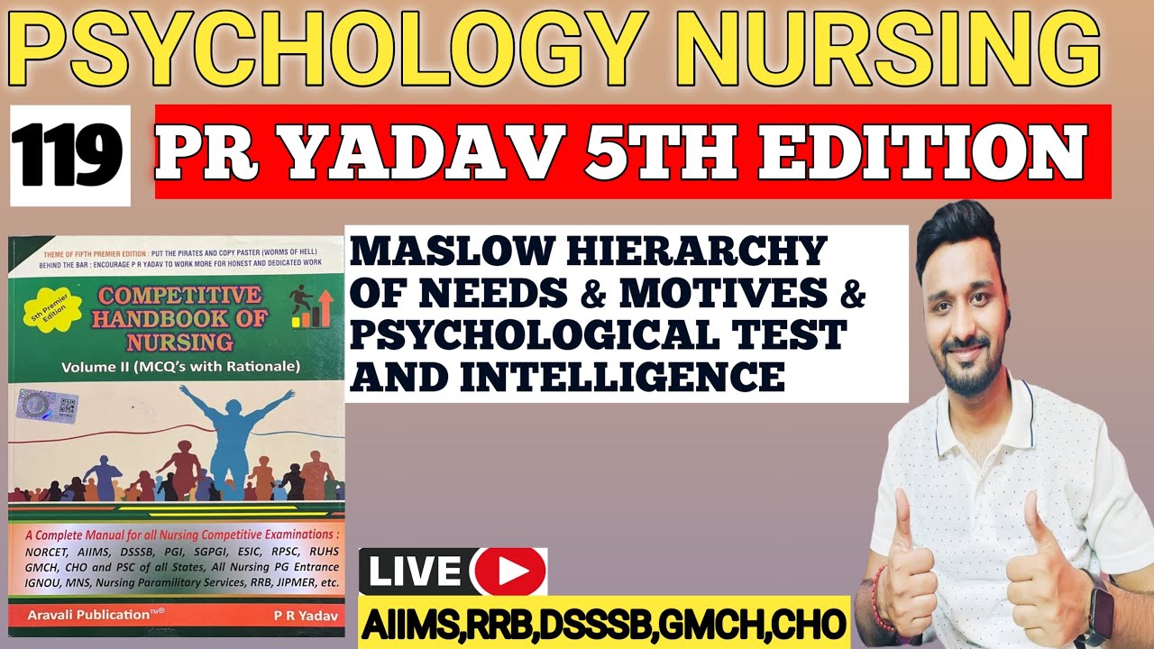 PR YADAV BOOK 5thEDITION REVISION CLASS 119/LIVE 150(PSYCHOLOGY )