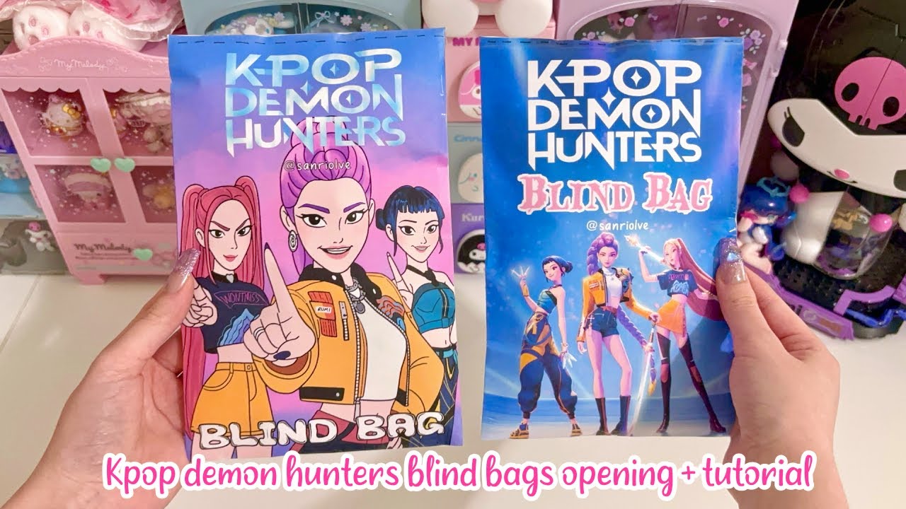 💜 KPop Demon Hunters blind bags opening + tutorial ❤️‍🔥 | asmr | sanriolve