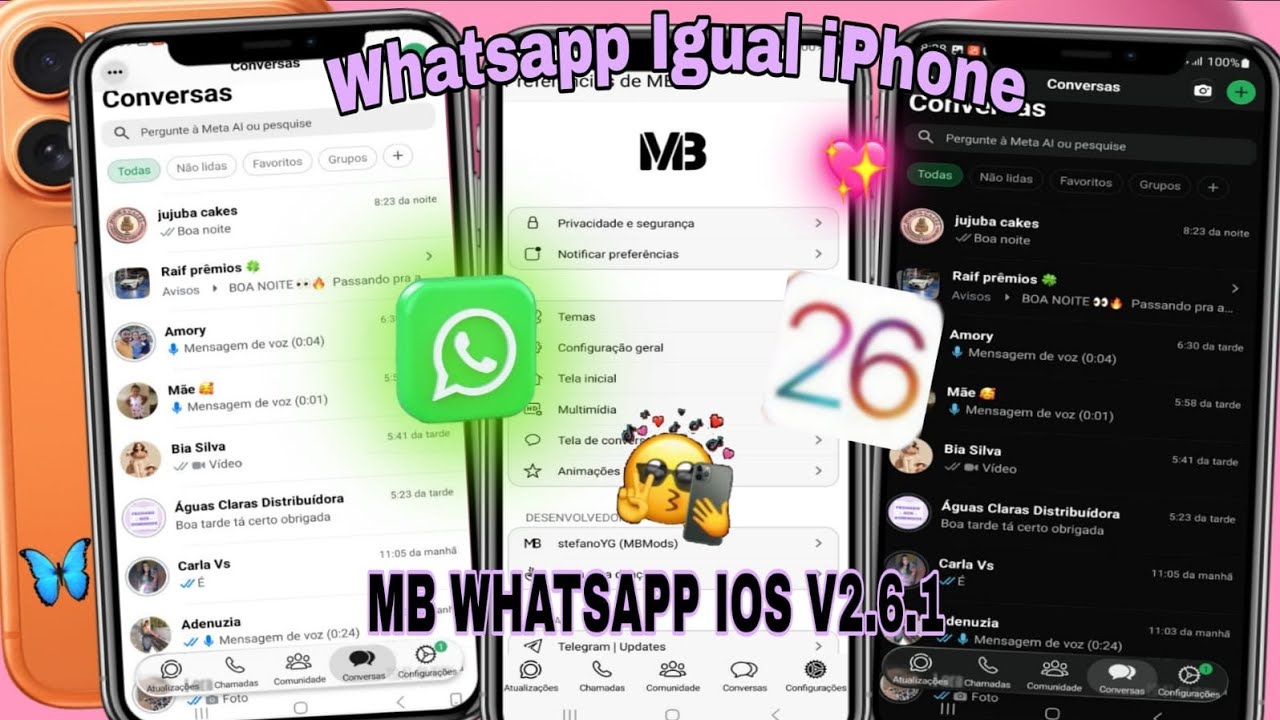 MB WHATSAPP IOS IGUAL IPHONE  NO ANDROID  ATUALIZADO 2026 FUNCIONANDO SEM ATIVADOR 