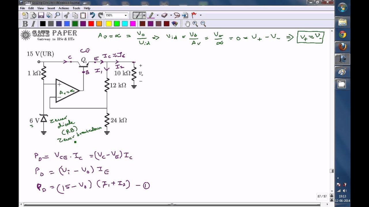 GATE 2006 ECE Power Dissipation across a Transistor in Regulated power supply