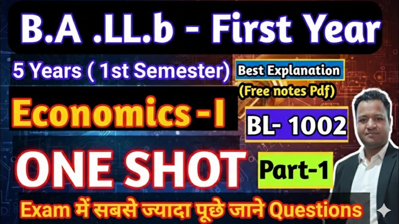 B.A.LL.b| ONE SHOT|ECONOMICS|1st Semester|