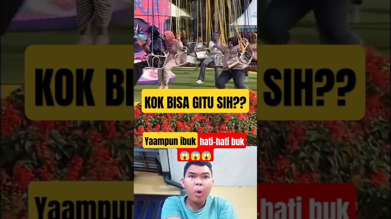 Ibu ibu naik ayunan sampe merosot #fypshorts #hiburanlucu