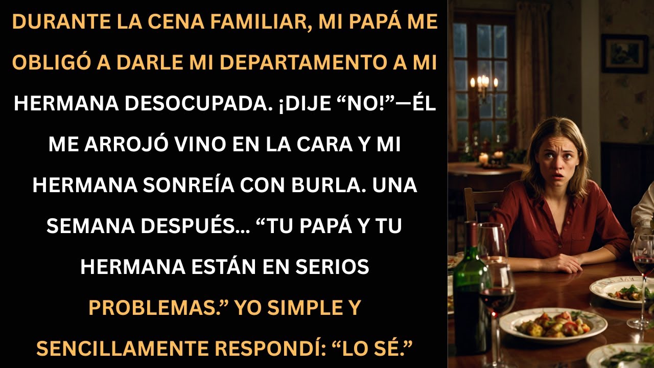 En la cena familiar me negué a darle mi departamento a mi hermana… una semana después todo explotó