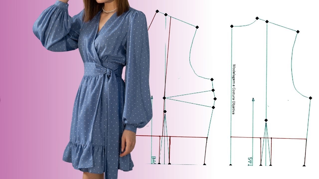 Como Fazer Vestido Transpassado Passo a passo (Interpretação de Modelo e Molde)