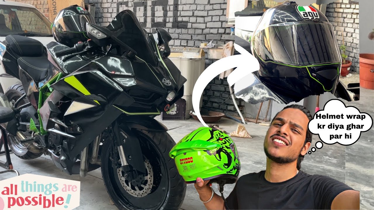 Aaj to wrap krna kudh se hi sikh liya | DIY wrapping a helmet| Cool engineers | Ninja h2
