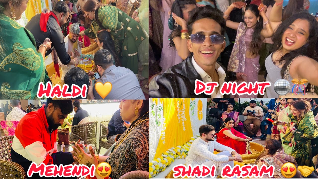 Haldi 💛 aur😍 Mehendi +Dj night 🪩🎊  | shaadi vlog..