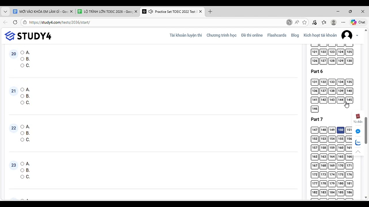 Practice Set TOEIC 2022 Test 8   STUDY4 and 2 more pages   Personal   Microsoft​ Edge 2026 03 15 09