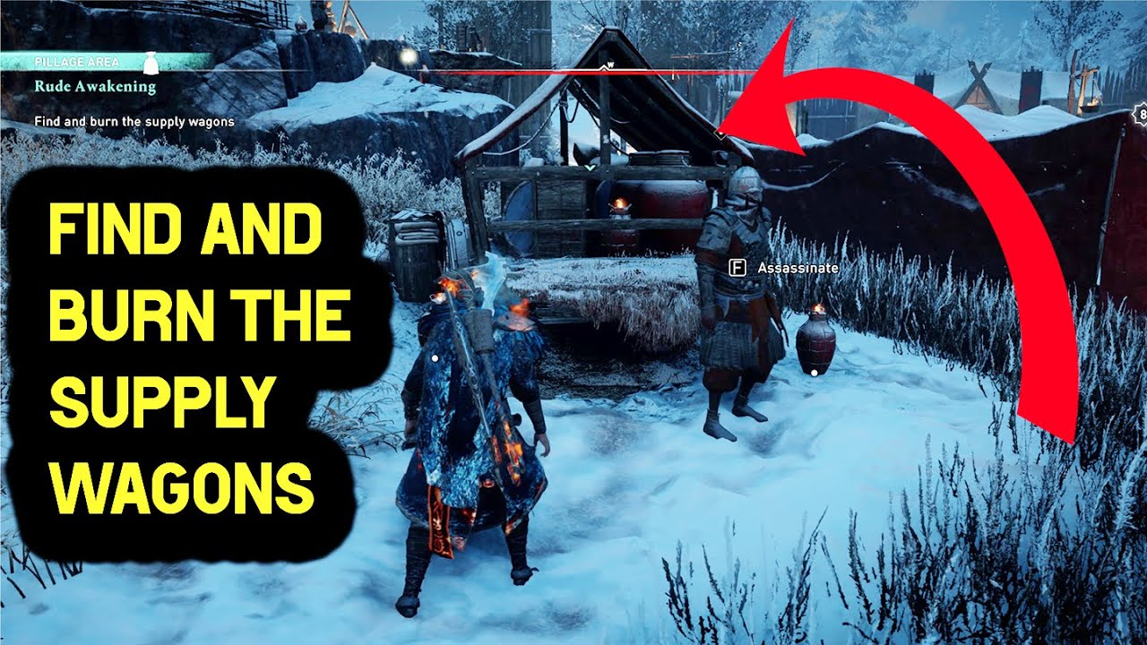 Find and Burn the supply wagons - Rude Awakening (Assassin's Creed Valhalla)