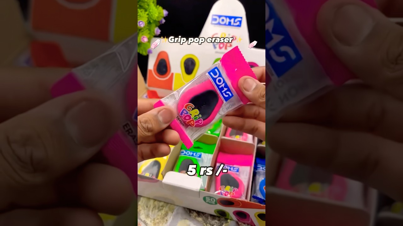 😍New launch, Doms Grip Pop eraser Rs:-5 ☺️cute eraser, fancy eraser, unique eraser, pencil eraser