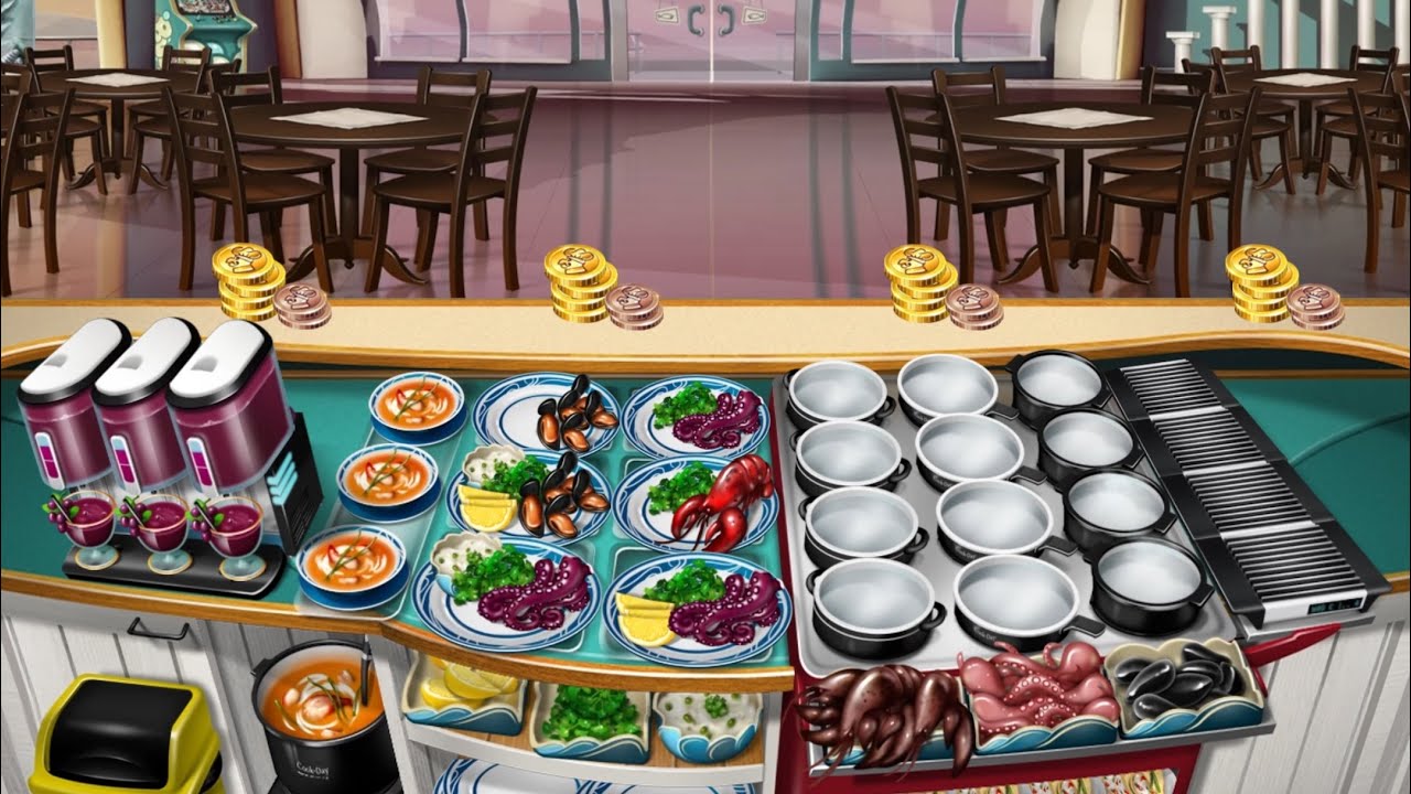 Cooking Fever - Seafood Bistro Level 40 🦞🐙 (3 Stars/Orders Memorized)
