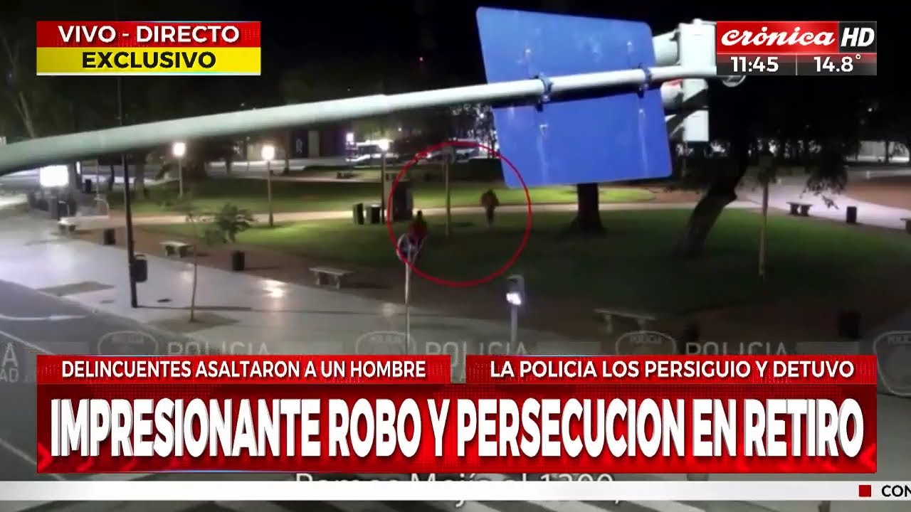 Impresionante robo y persecución en Retiro