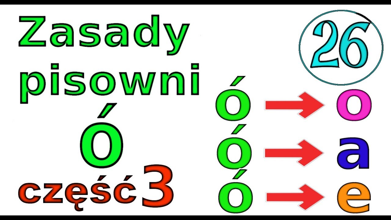 Ortografia obrazkowa  - zasada pisowni &oacute; - część 3