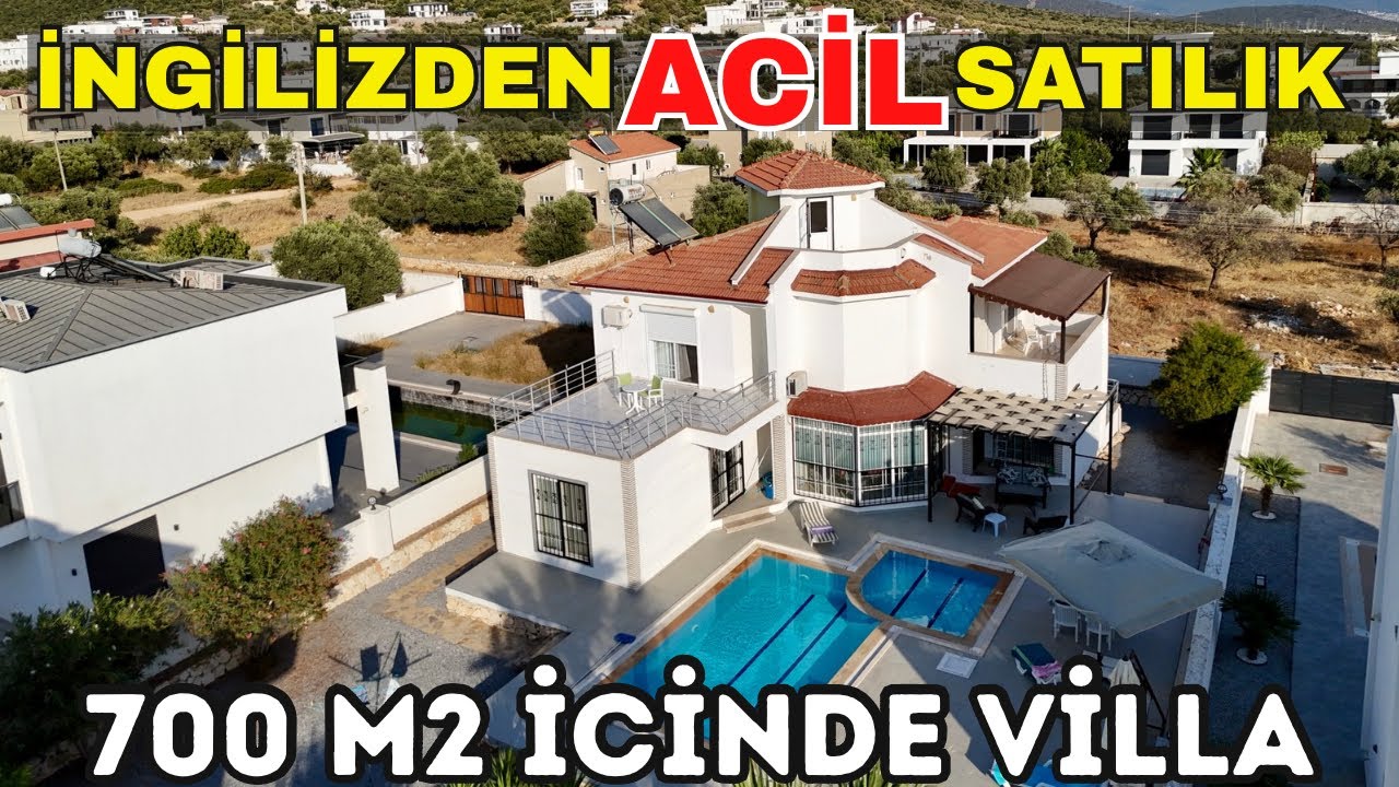 İngilizden Satılık 700 m2 Arsa İçinde Geniş Villa Turu Didim Yeşiltepe E-133