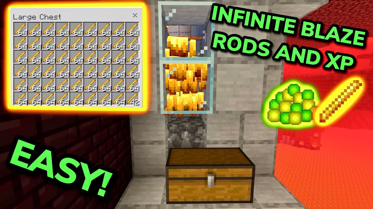 EASIEST BLAZE XP FARM TUTORIAL in Minecraft Bedrock (MCPE/Xbox/PS/Switch/PC)