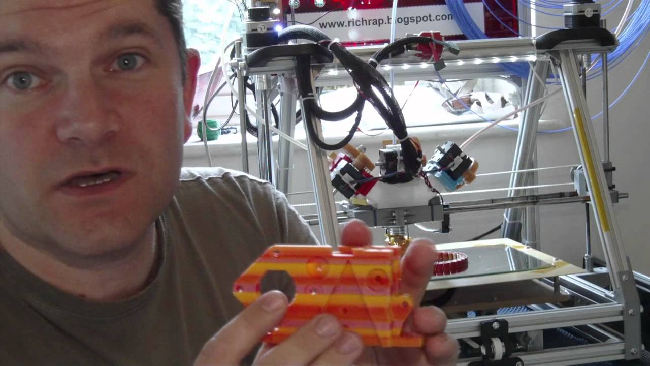 RepRap 3D printer 3-way extruder and colour blending nozzle Part 1 - intro video