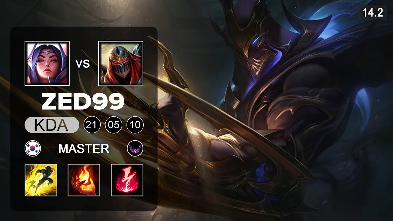 ZED99 Zed vs Irelia Mid - KR Master - Patch 14.2 Season 14