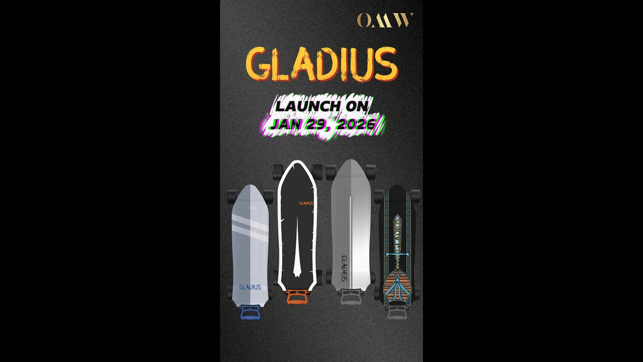 OMW Gladius Carbon Deck Electric Skateboard - The World's First Portable E-skate with True Flex