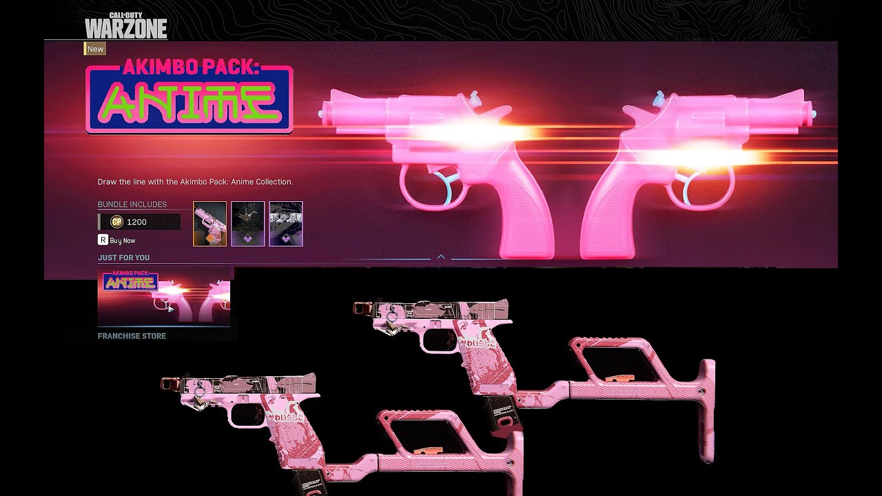 Call Of Duty Modern Warfare Gameplay With AKIMBO Pack Anime Purchase CHERRY BLOSSOM Pink Handgun