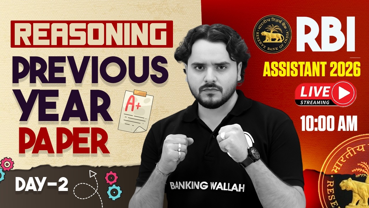 RBI Assistant Reasoning 2026 | RBI Assistant Previous Year Question Paper | by Vidhu Sir #2
