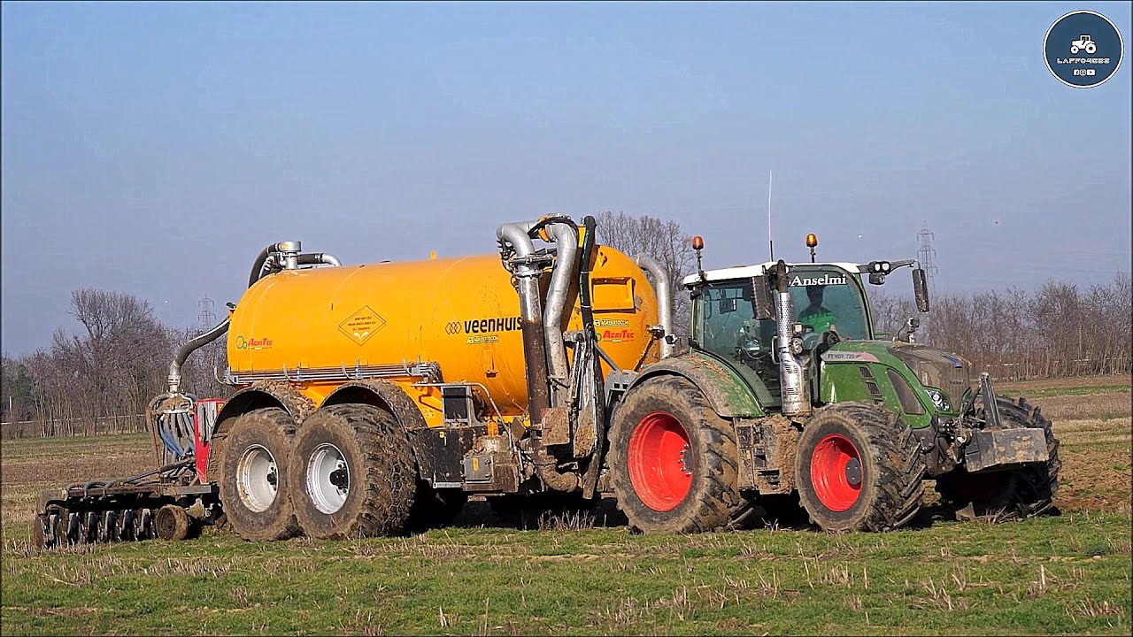 Fendt 720 Vario S4 + nuova Veenhuis Profiline Tandem - Team Anselmi - Interramento digestato 2023