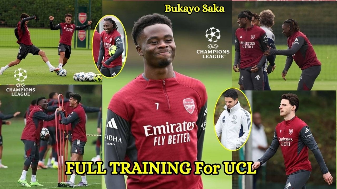 🔥TRAINING INSIDER: Saka, Eze, Rice Ødegaard & Trossard✅Arsenal in FULL Training for Leverkusen - UCL