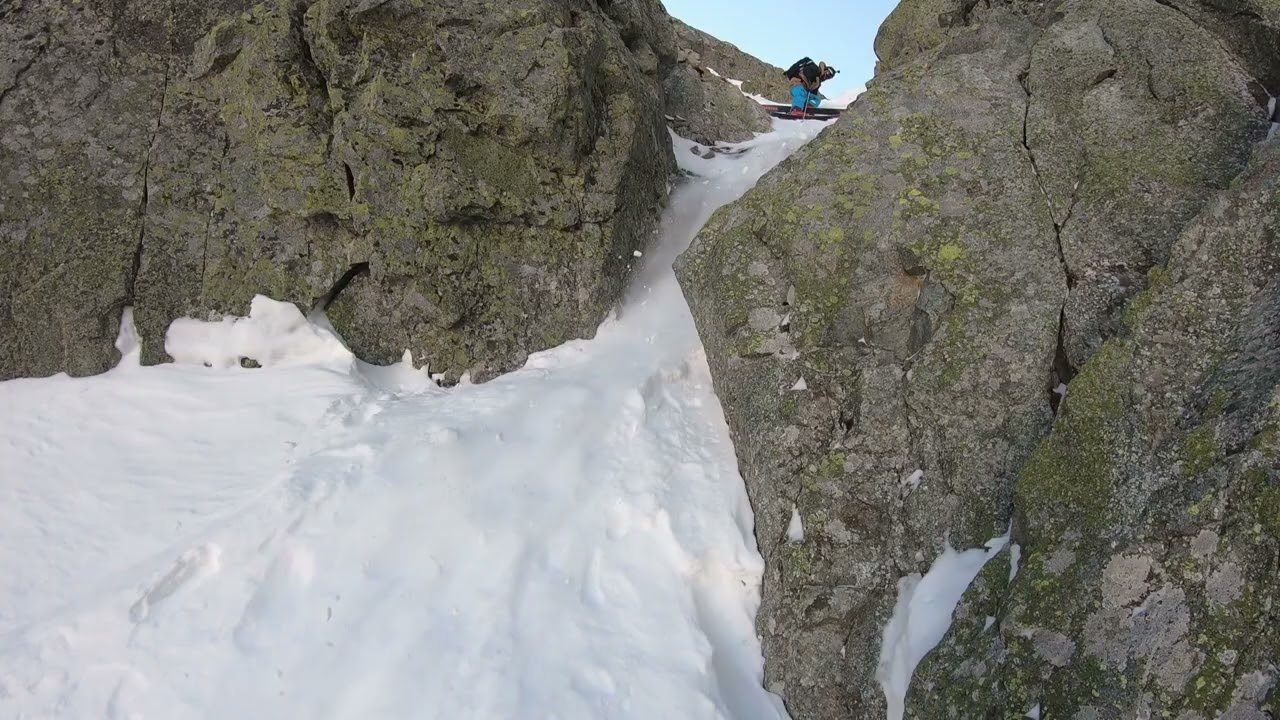 Satanov žľab / Satan´s Couloir - skialp /skialpinism. Freeride bomby za 35 sekúnd.