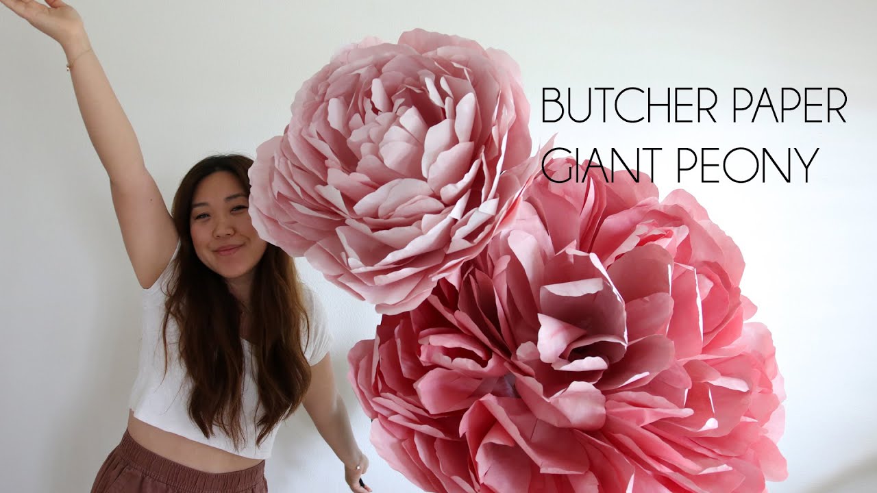 DIY Butcher Paper Giant Flower Peony (How to, DIY wedding flower backdrop)