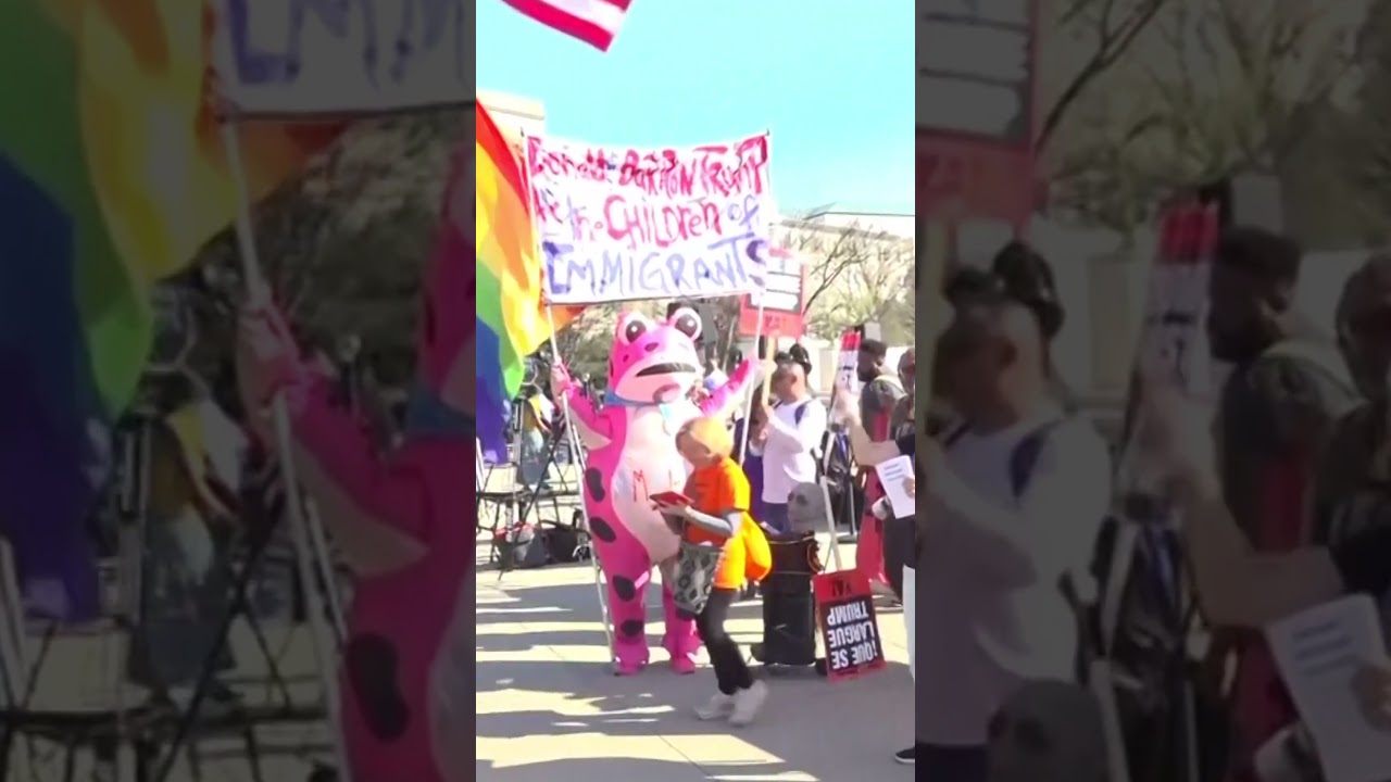 CHAOS outside Supreme Court as dueling protests clash over Trump birthright citizenship case #shorts