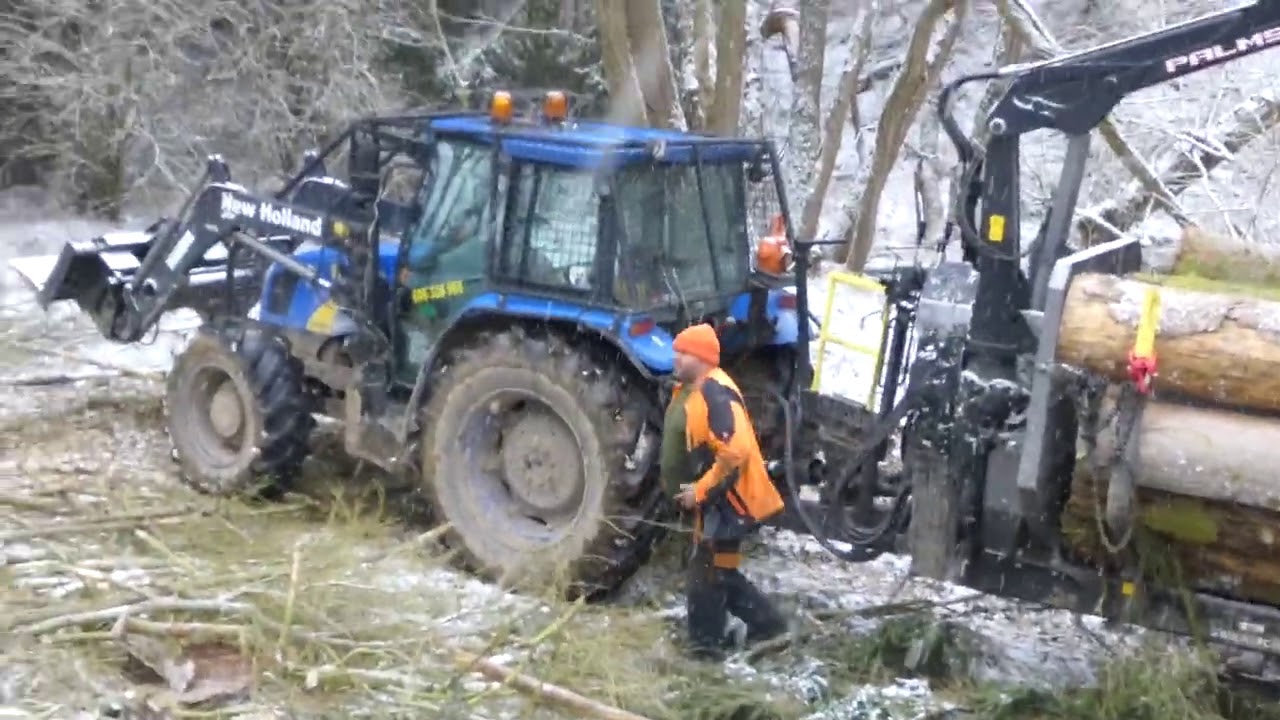 Forest job / New Holland T5070 Vyvážení suchých krajáku #105