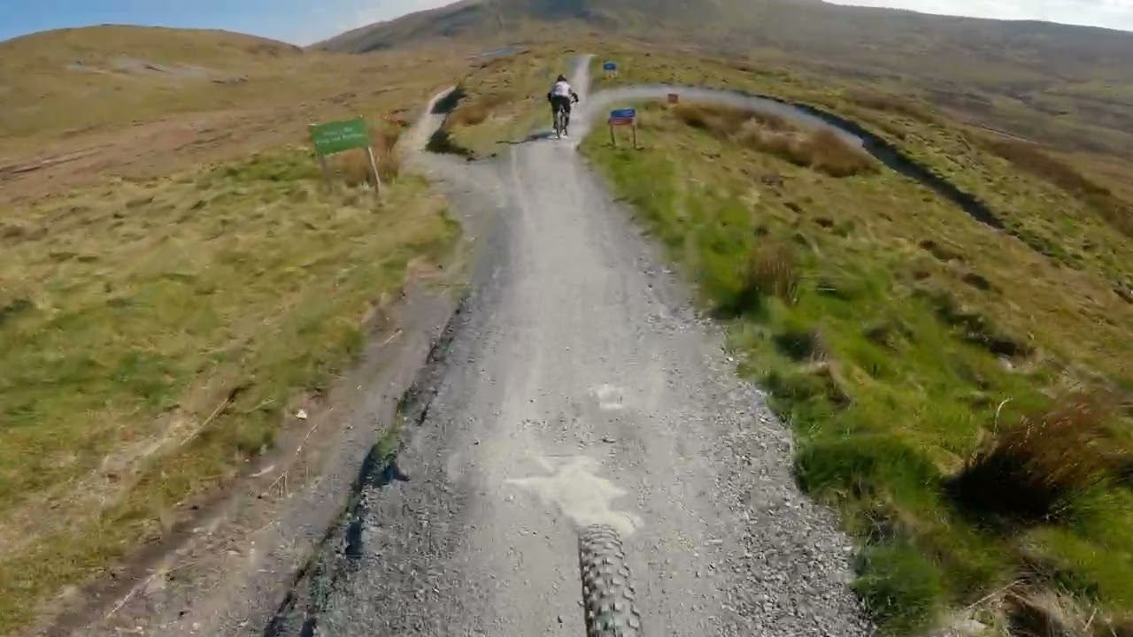 Antur Stiniog - My first ever trip to a bike park! Some blue and red trails mix.