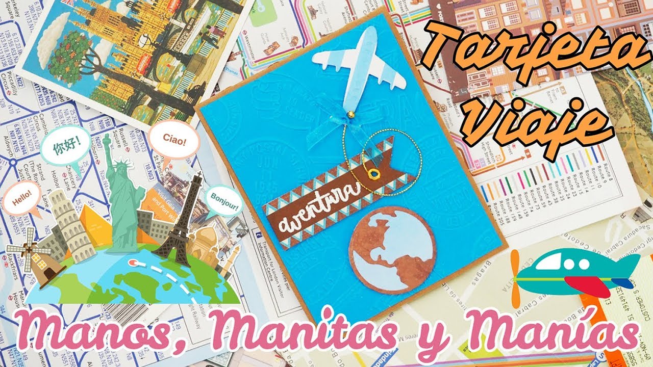Tarjeta Scrap Original por Viaje. Manos, Manitas y Manías