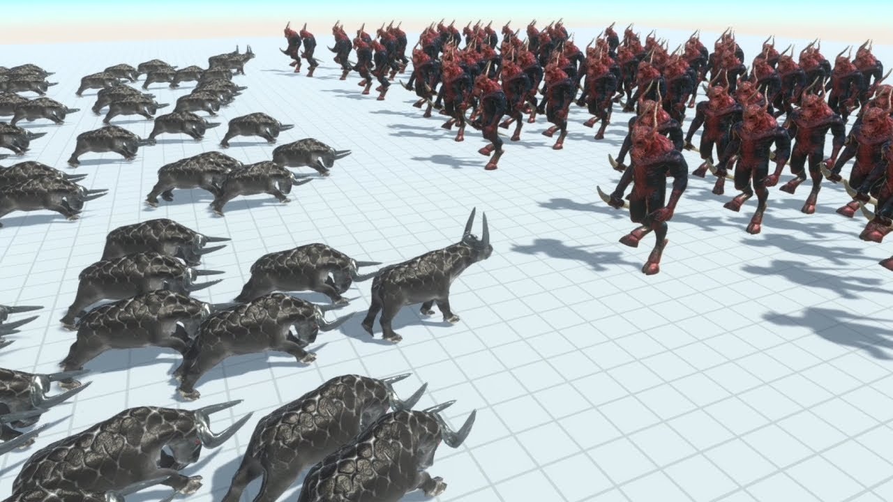 100 Gorgon Army vs 100 Infernal Army ARBS Animal Revolt Battle Simulator