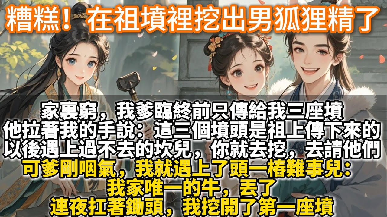完結可愛甜文：糟糕！在祖墳裡挖出男狐狸精了。家裏窮，我爹臨終前只傳給我三座墳。他拉著我的手說。閨女，這三個墳頭是祖上傳下來的。以後遇上過不去的坎兒，你就去挖，是去請他們。可爹剛咽氣，我就遇上了一樁難事