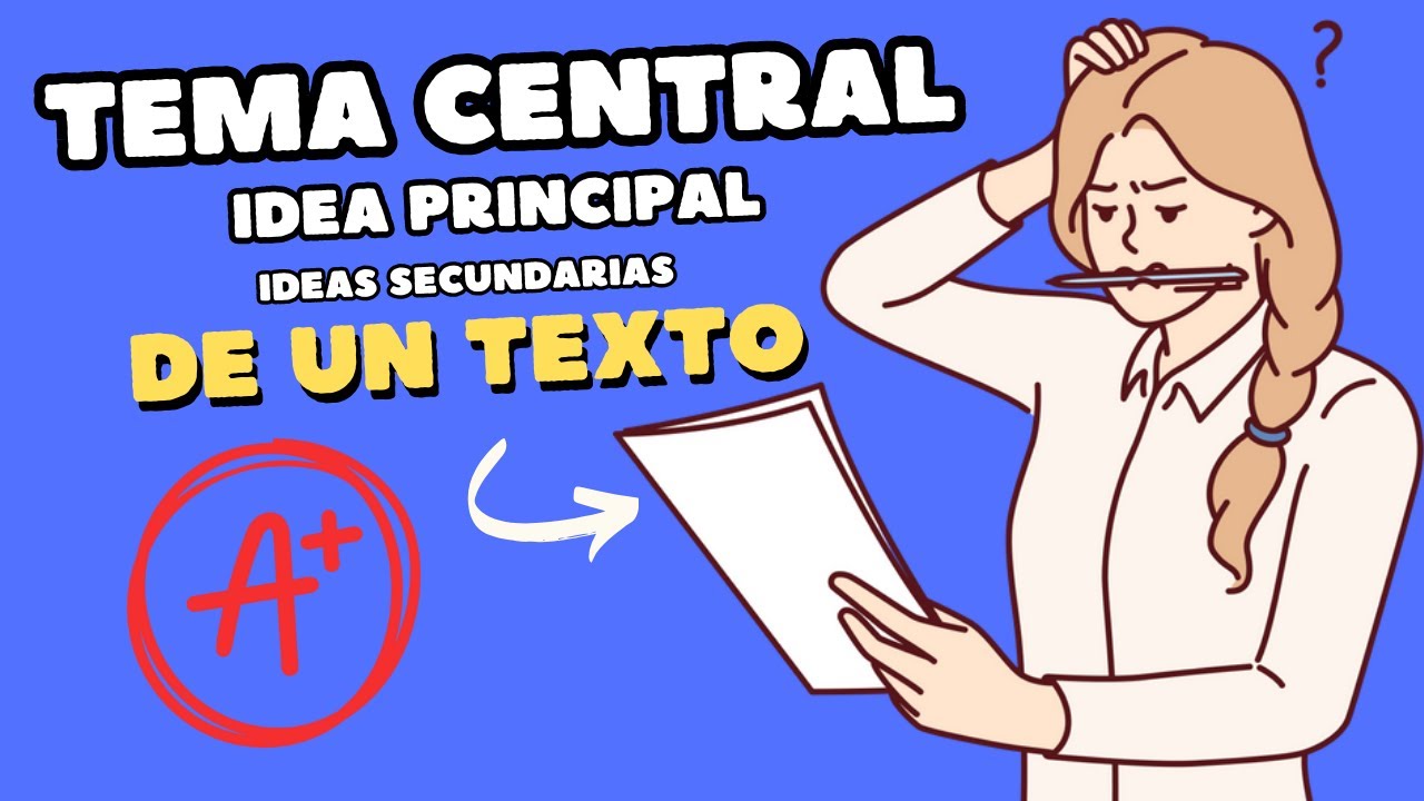 Cómo identificar el TEMA CENTRAL, IDEA PRINCIPAL Y SECUNDARIAS de un texto