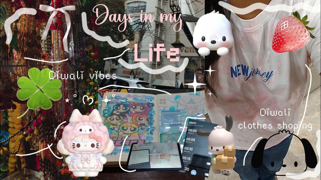 Days in my life 🌷🍵🍥||festive tape-3|| - going out for diwali clothes shopping,decor|