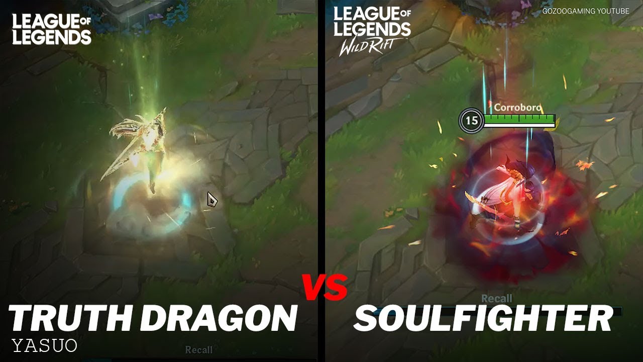 Yasuo Soulfighter VS Truth Dragon Skin Comparison Wild Rift
